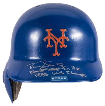 1986 Darryl Strawberry Game Used, Signed & Inscribed New York Mets Batting Helmet (JT Sports & PSA/DNA)